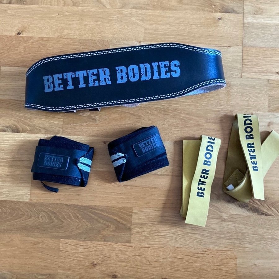 Better Bodies - Vikt lyftbälte handledsstöd och lyftremmar