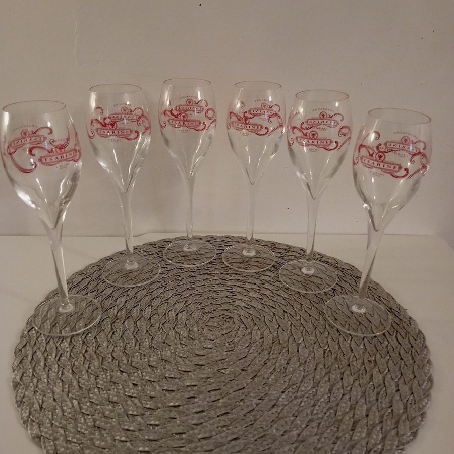 6st FANTASTISKA Champagne glas Tsarine från Reims France