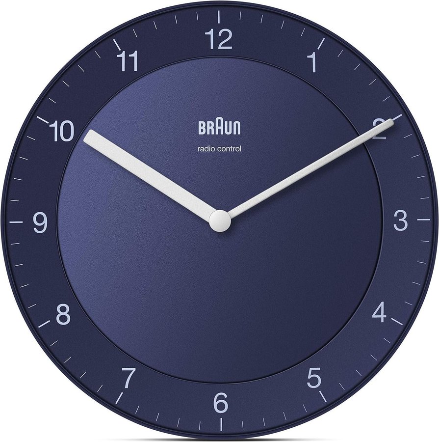 Braun Classic Analogue Radio Controlled Wall Clock - Väggklocka Blå - Klocka