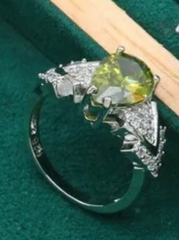 peridot imitation ring stl 18 SILVERPLÄTERADE