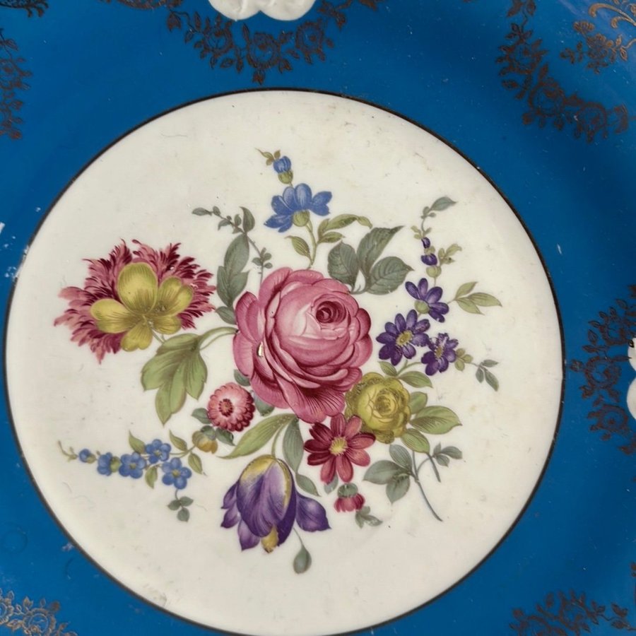 Staffordshire ROSE blå flat uppläggningsfat