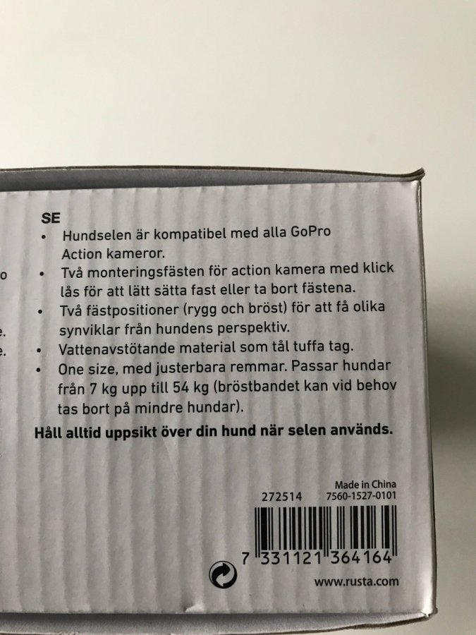 Hundsele för action kamera