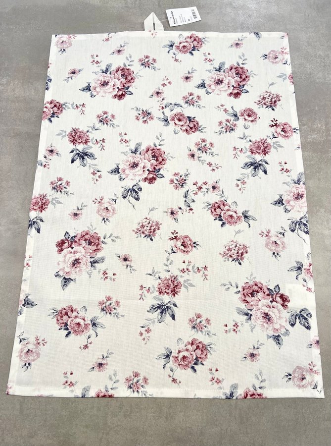 2 st Kökshandduk 50x70cm Lantligt Blommigt Mönster Mio Shabby Chic Utgått sommar