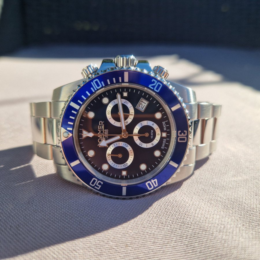 Roamer Deep Sea 100 kronograf blå