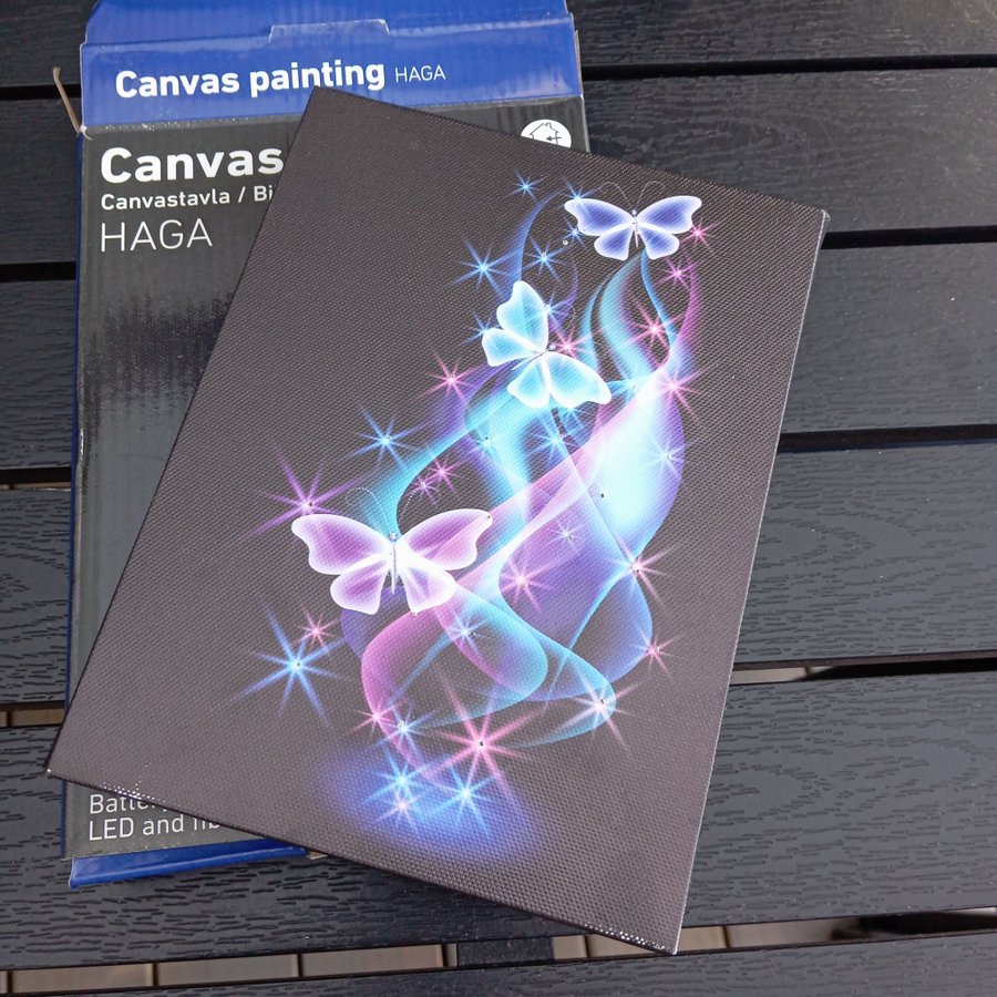 Canvas målning med LED-belysning