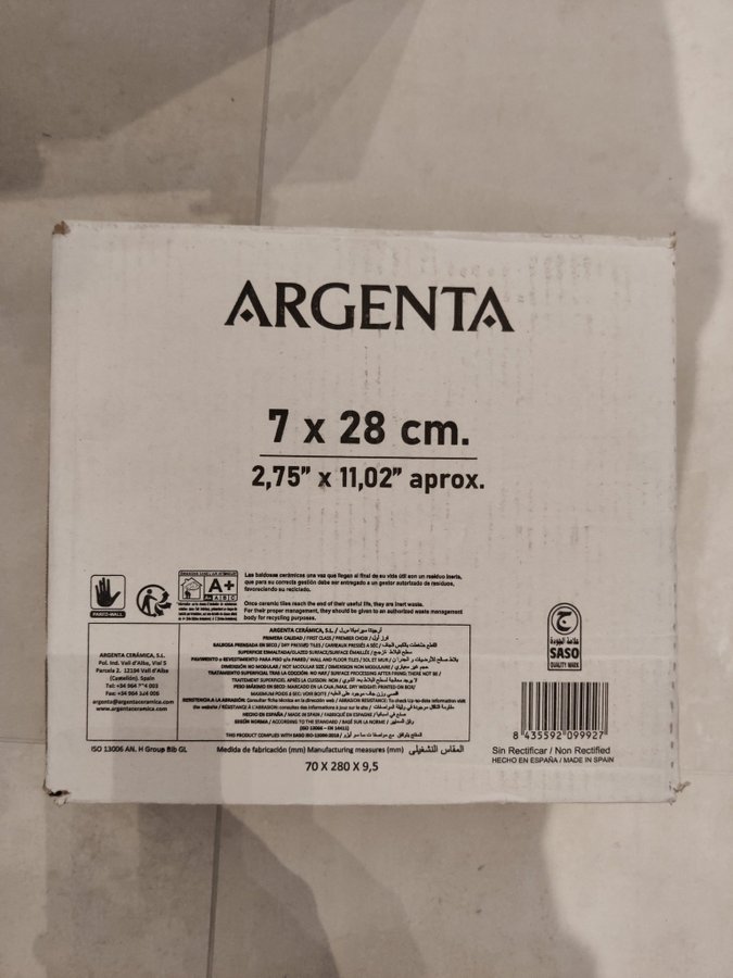 Argenta Kakel Vibrant Blue 7x28 cm 7 paket (265 m2)