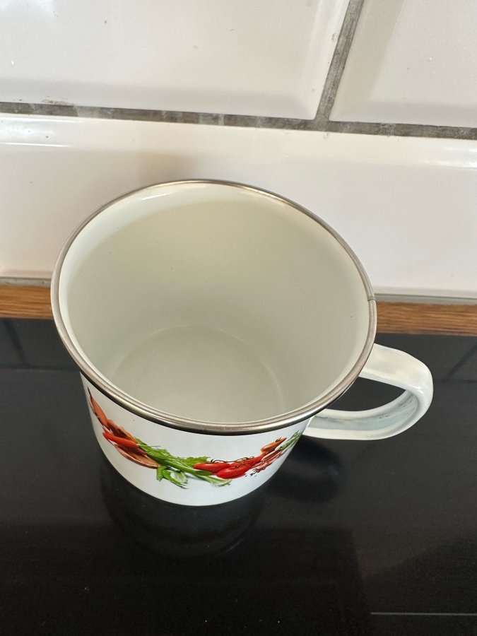 Mugg Emalj Kopp Kaffemugg Kaffekopp 0,5 l i fint skick