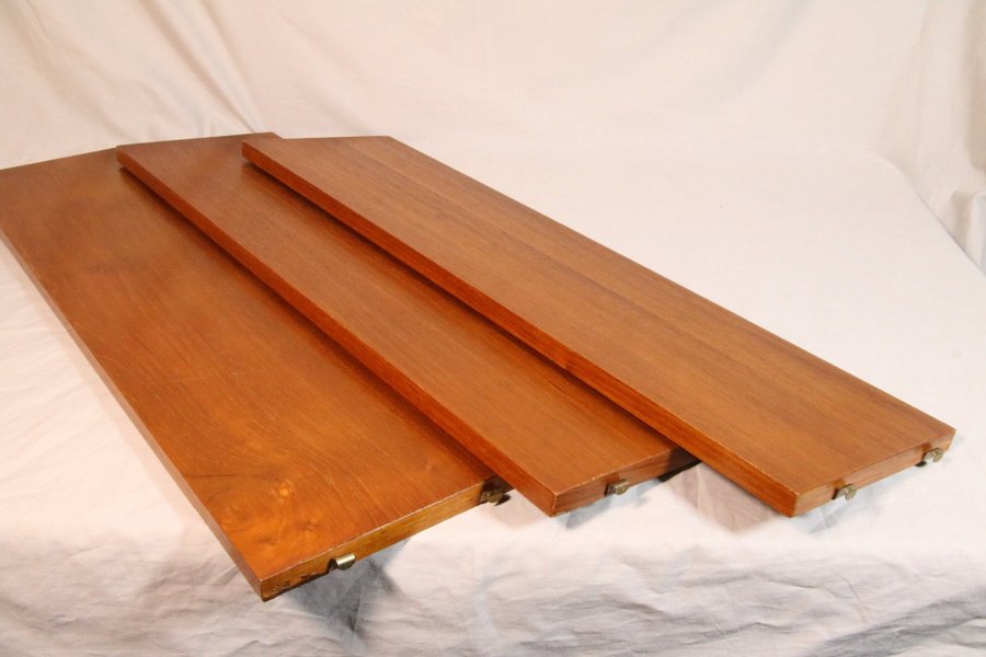 3 HYLLPLAN I TEAK PASSANDE TILL STRINGGAVLAR RETRO HYLLA HYLLOR STRING