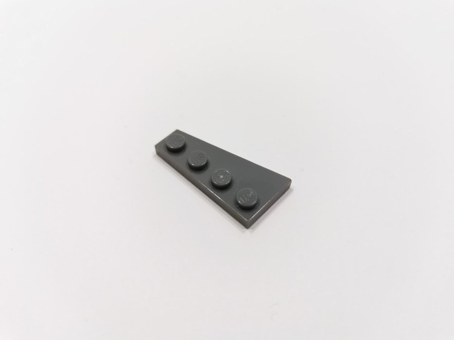 Lego - wedge - vinge - plate - höger - 4x2 - part 41769 - mörkgrå (bluish)