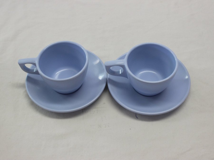 2 Vintage Picknick Kaffekopp Kaffekoppar m Fat Fundator Funco Mepal 50tal