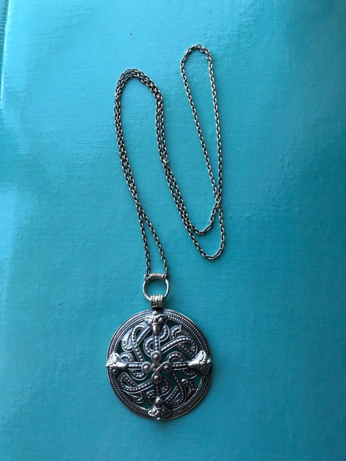 Vintage Halsband med hänge Vikingastil Silver Kalevala Koru Finland