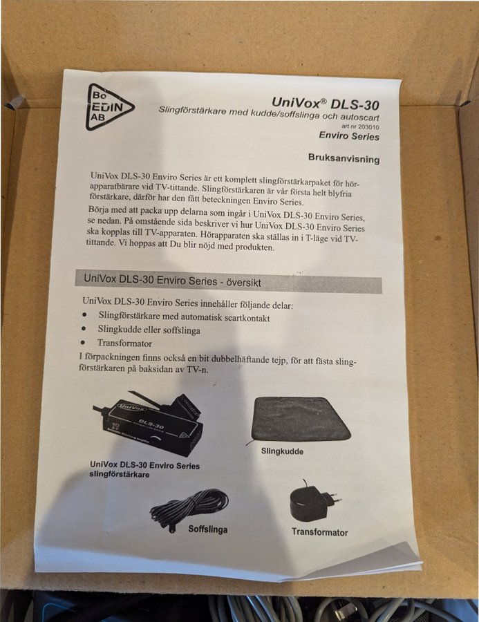 Univox hörslinga för tv DLS-30 Domestic Loop System