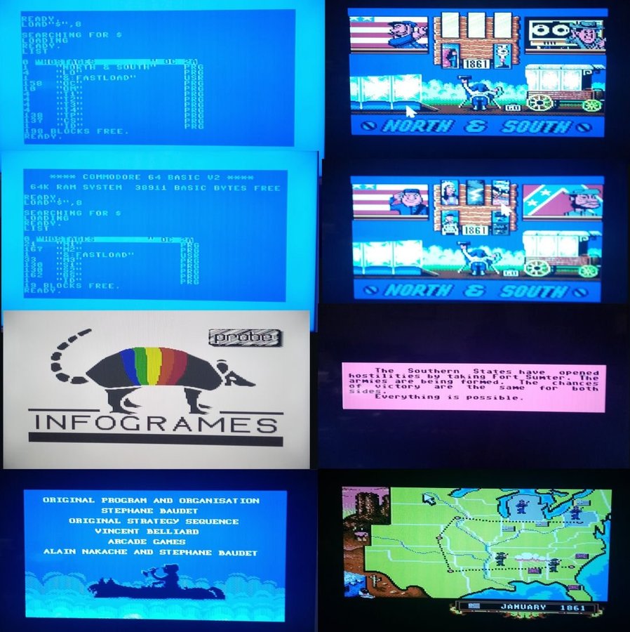 North  South (Infogrames) Disk ->TESTAD<- Commodore 64 / C64 Spel