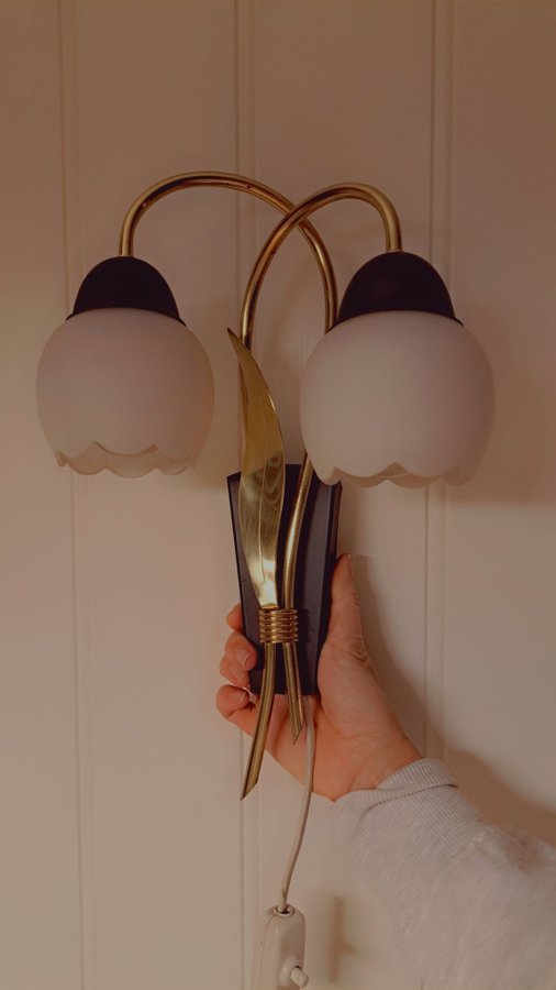 Vägglampa i mässing Art Deco - 1940tal