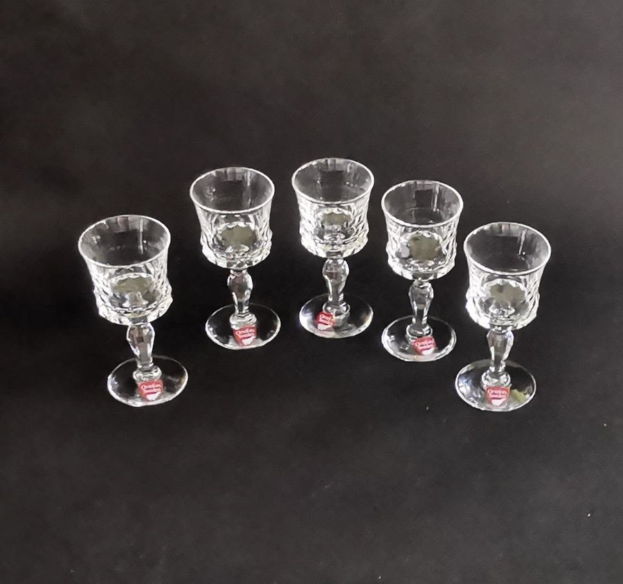 5 st Vintage Orrefors Silvia Starkvin / Snapsglas Design Ingeborg Lundin