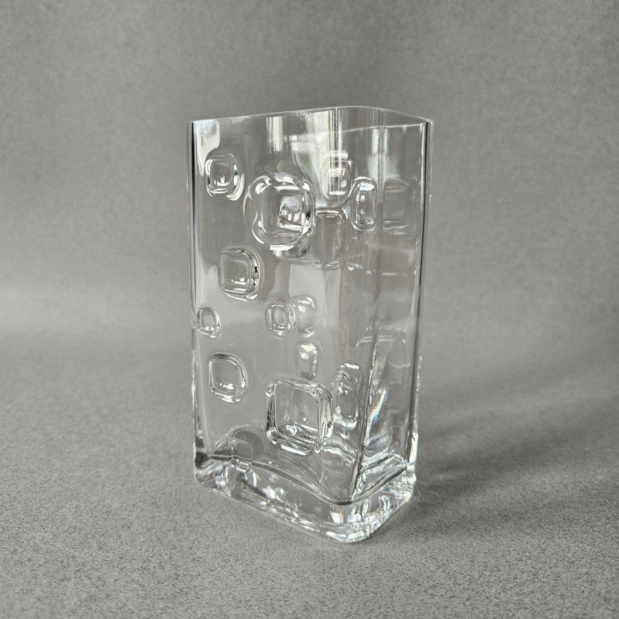 VALTO KOKKO VAS Pispala glas iittala vintage glasvas geometrisk Finland