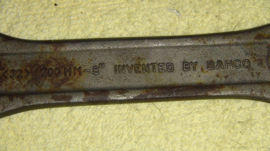 Vintage Bahco 200M-8" justerbar skiftnyckel kallad Hajen