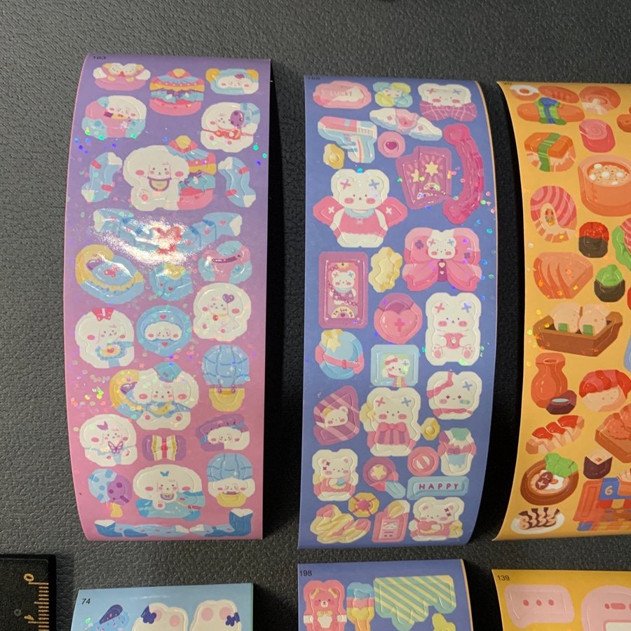 Klistermärken kawaii Sticker Set med 8st ark