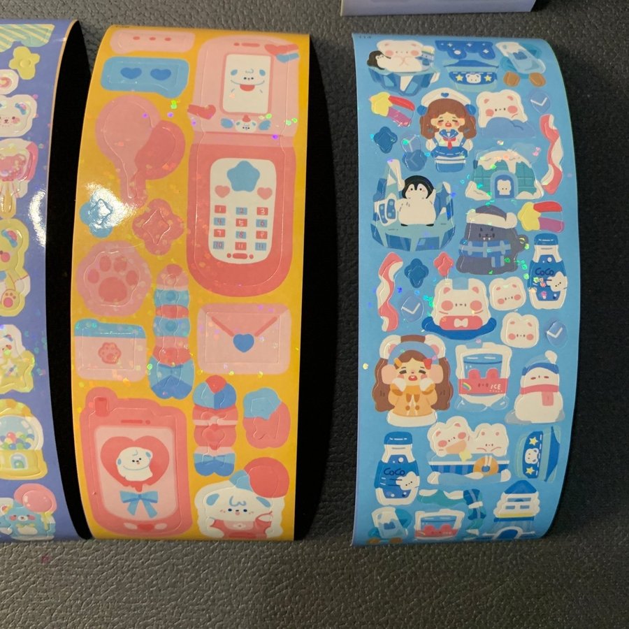 Klistermärken kawaii Sticker Set med 8st ark