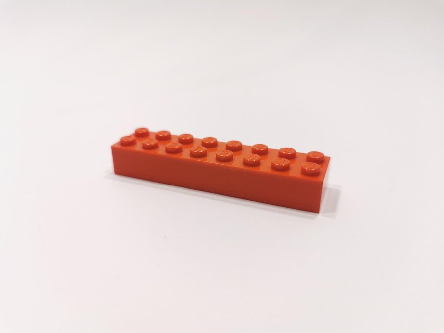 Lego - brick - bas - hög - 2x8 - part 3007 - röd