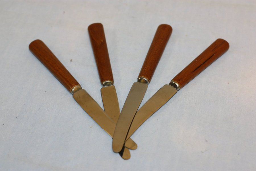 Gamla frukt knivat med teak handtag Retro