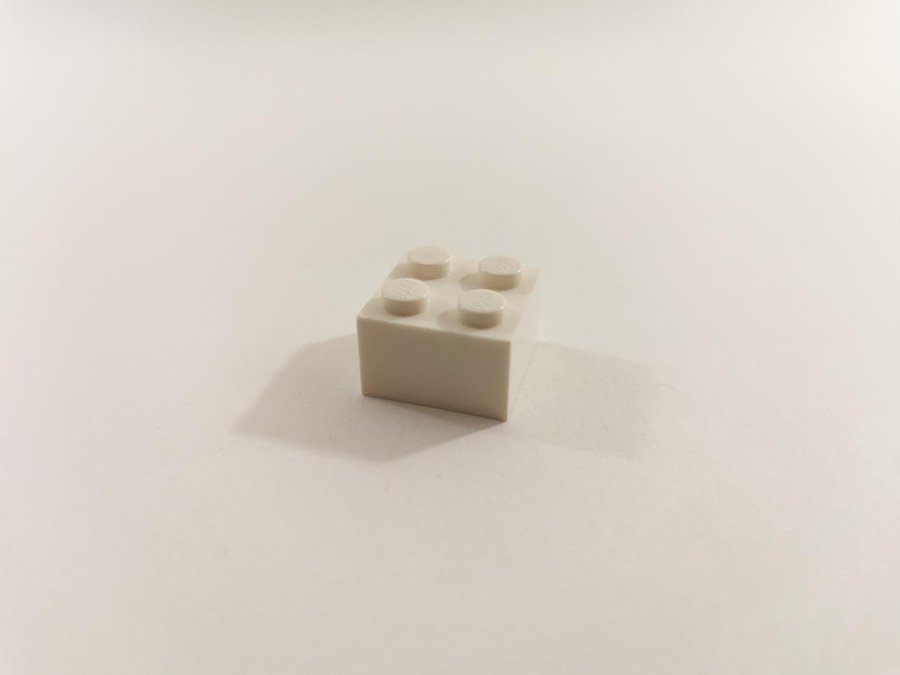 Lego - brick - bas - hög - 2x2 - part 3003 - vit