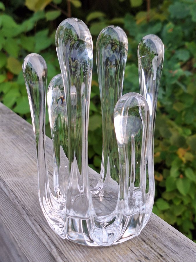 Retro glasljusstake Fingerljusstake Bergdala glasbruk