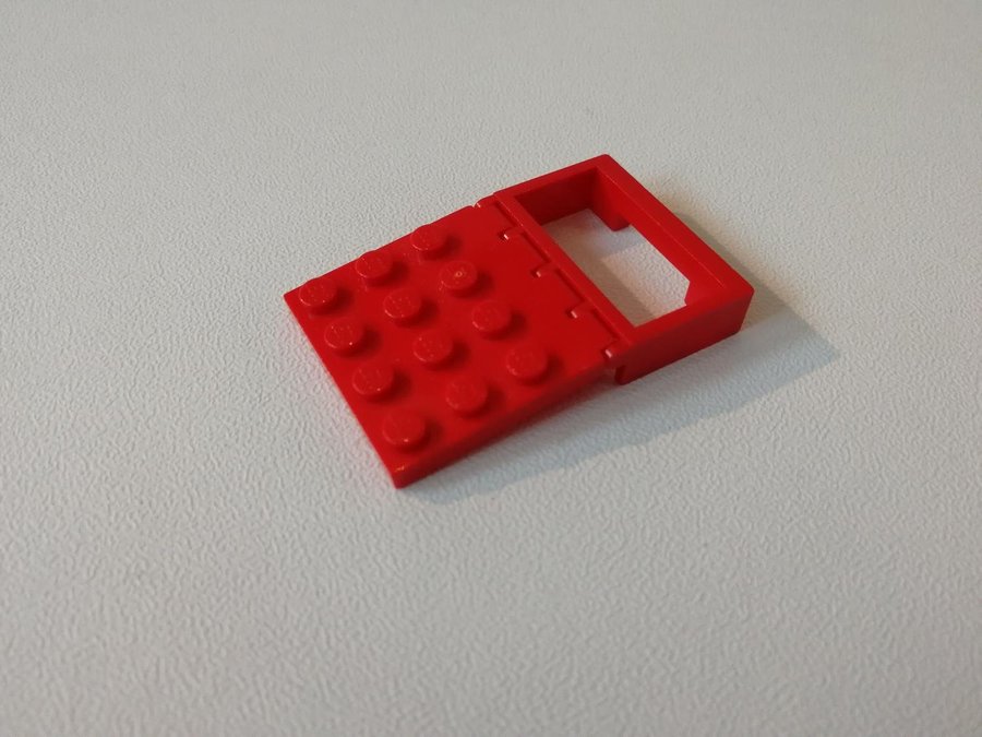 Lego - hinge - ledad - lucka - tak - hög - röd