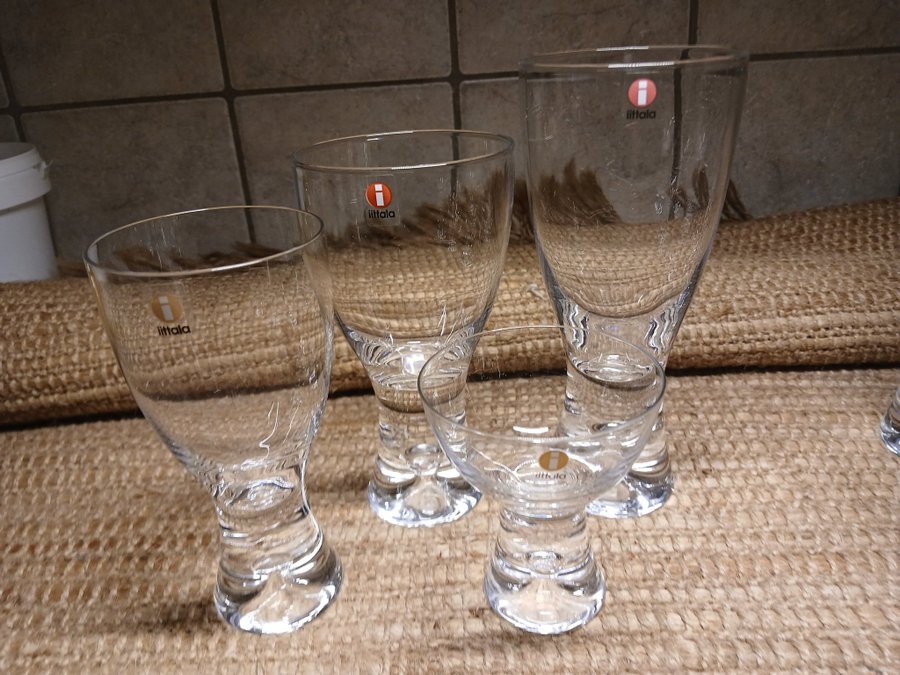 Fina vintage glas "Tapio" 4 st + 4 st + 4 st + 1 st TAPIO WIRKKALA Iittala 1954