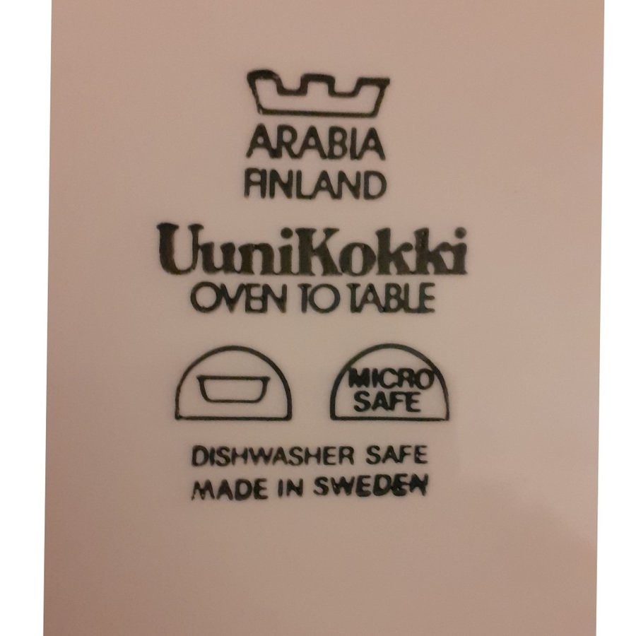 ARABIA UGNSFORM UUNI KOKKI