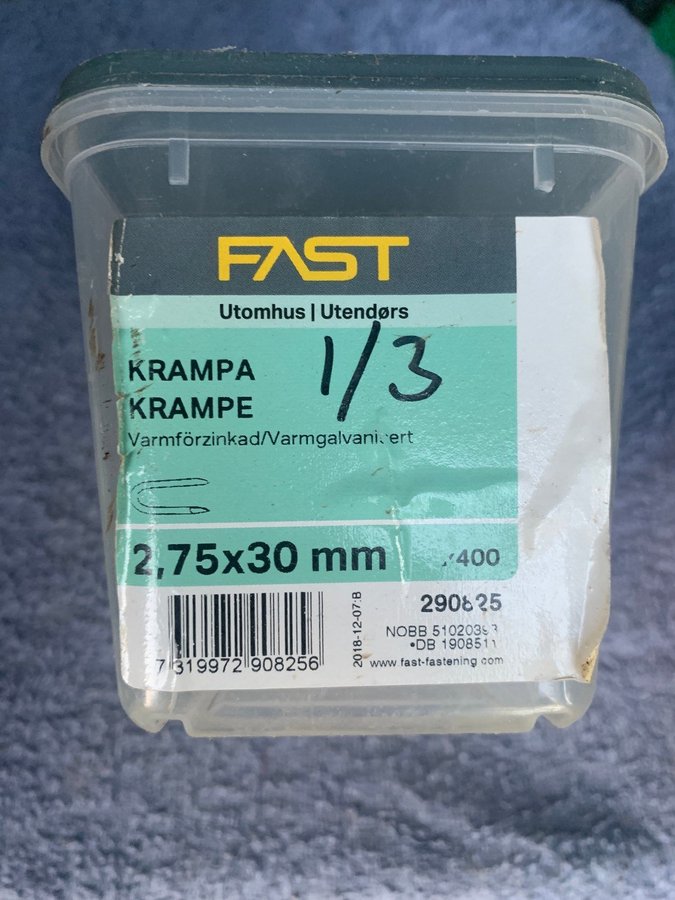 Krampa Varmförzinkad 275X30mm 400st Fast 290825