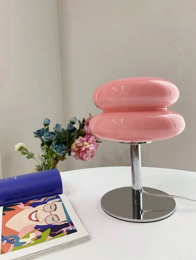 Rosa macaron retro design vintage 70:s style lampa