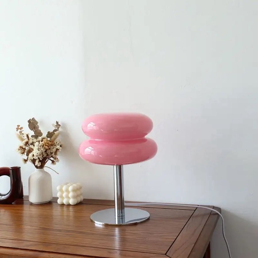 Rosa macaron retro design vintage 70:s style lampa