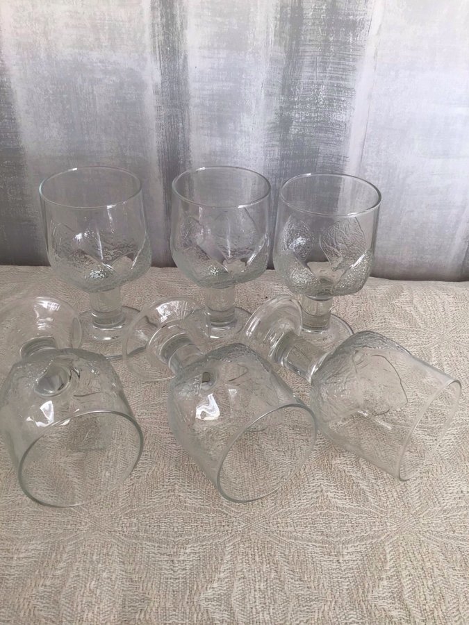 RETRO 6 GLAS VINGLAS ASPEN LÖVET ARCOROC FRANCE