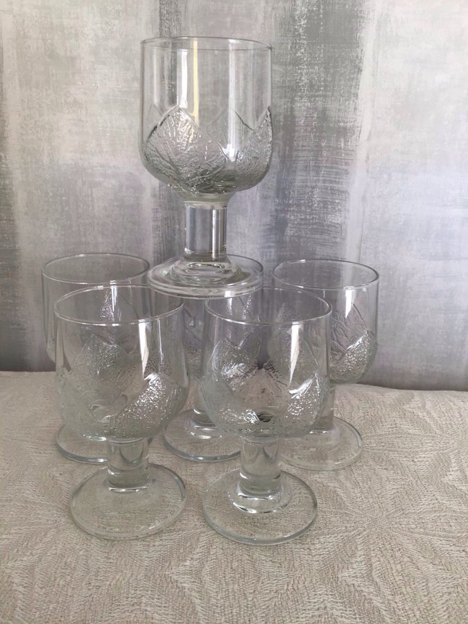 RETRO 6 GLAS VINGLAS ASPEN LÖVET ARCOROC FRANCE