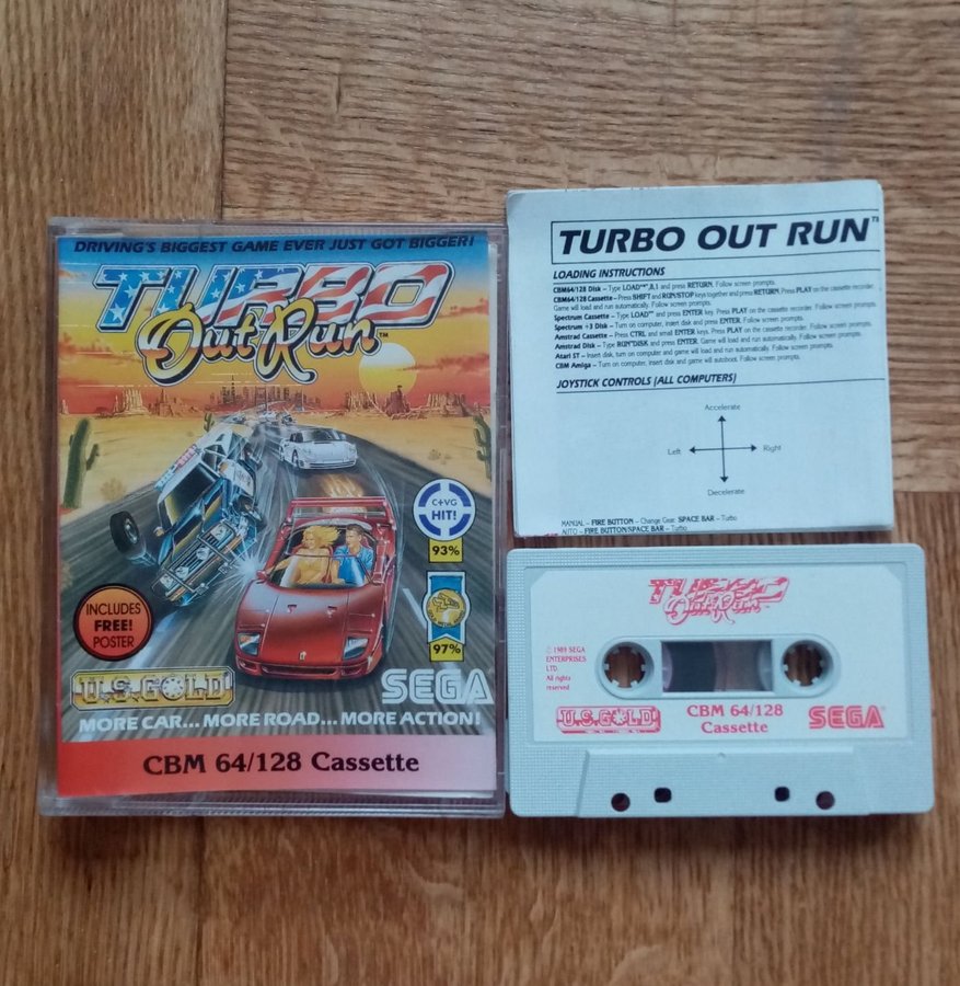 Turbo Out Run (US Gold - Sega) ->TESTAD<- Commodore 64 / C64 Spel