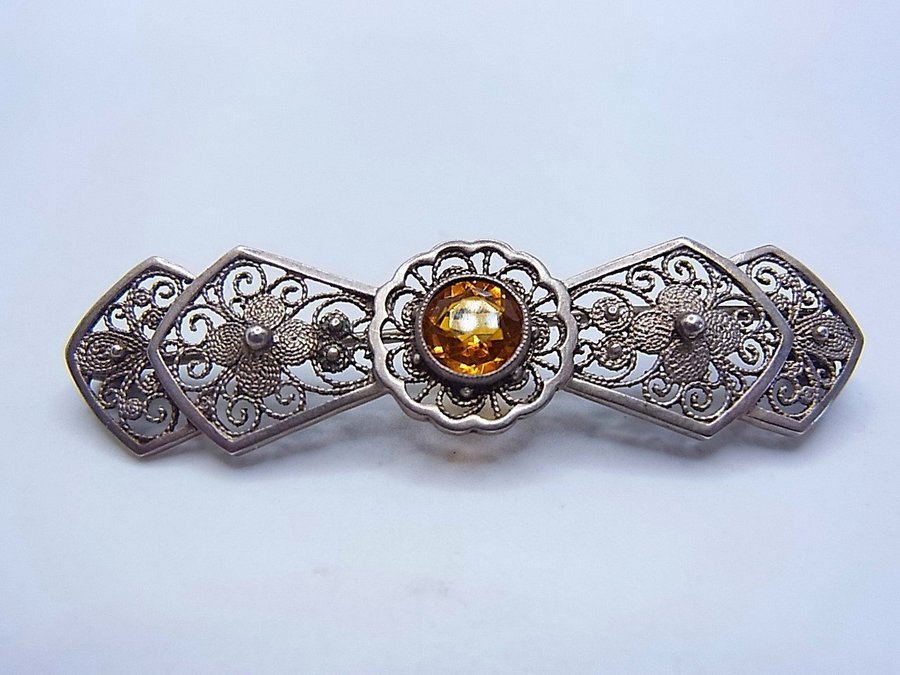 ART NOUVEAU BROSCH SILVER 835 ANTIK.