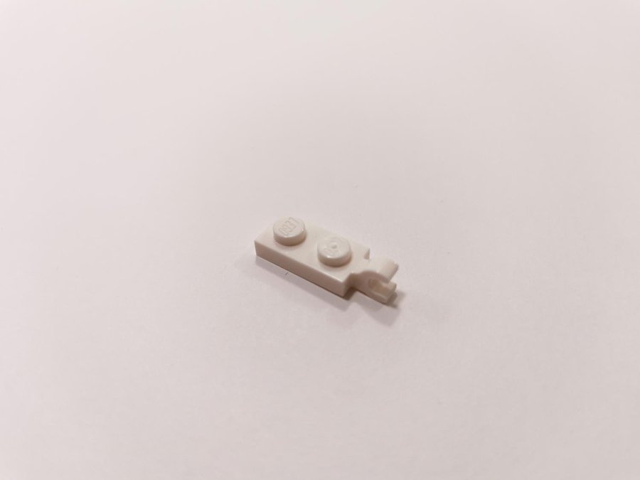 Lego - plate - modified - clip on end - 1x2 - part 63868 - vit