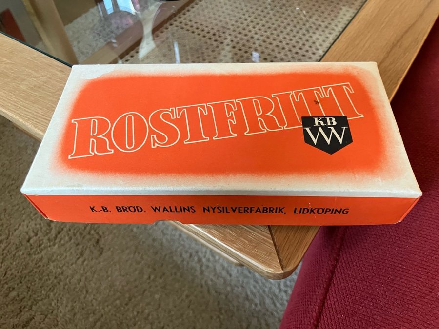 Rostfritt Stål Dessertskedar. 1960-tal. Orginalförpackning .