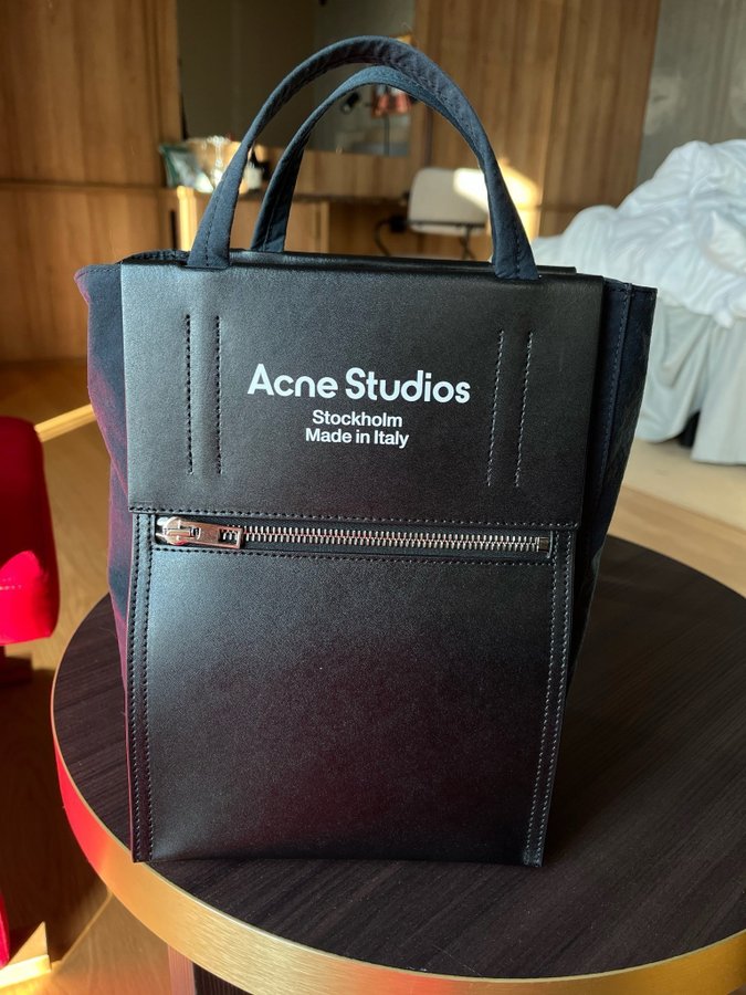 Acne Studios Paper Nylon Tote Bag Small Black