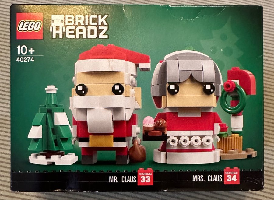 LEGO BrickHeadz 40274 Mr.Claus  Mrs Claus/Jultomten  Fru Jultomten