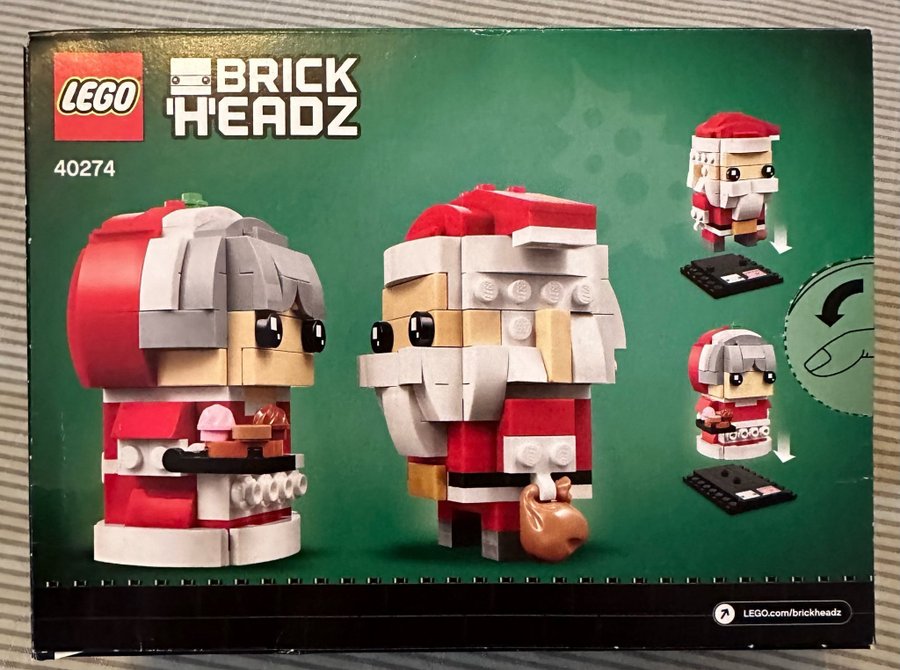 LEGO BrickHeadz 40274 Mr.Claus  Mrs Claus/Jultomten  Fru Jultomten