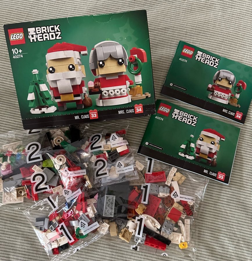 LEGO BrickHeadz 40274 Mr.Claus  Mrs Claus/Jultomten  Fru Jultomten