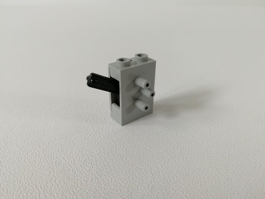 Lego - technic - pneumatic switch - part 4694 - ljusgrå (old light gray)