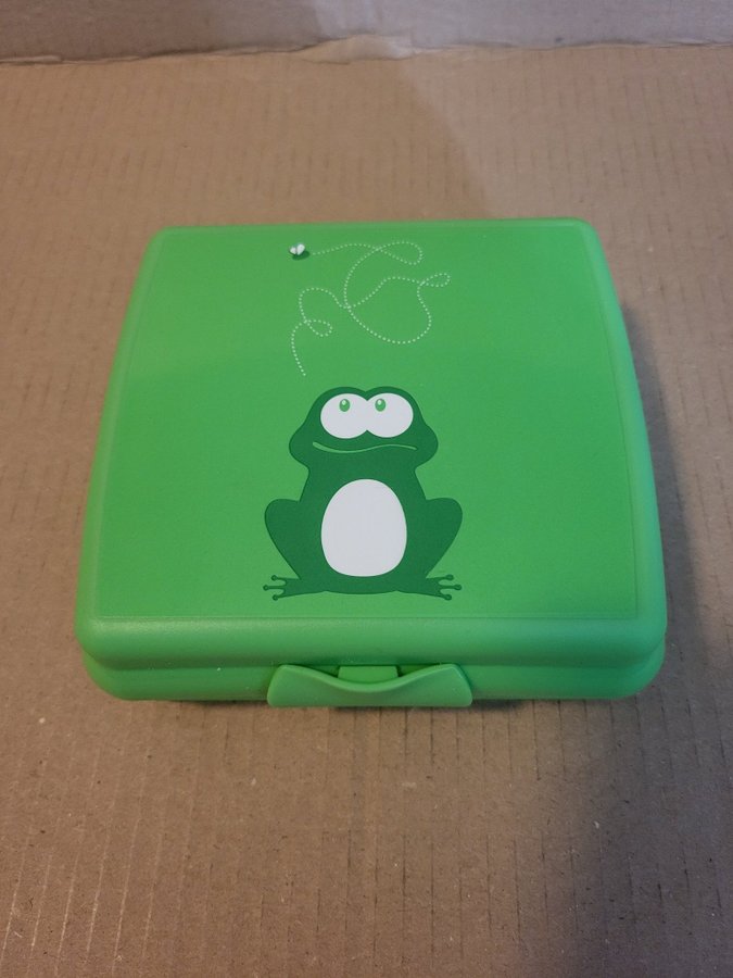 Tupperware Sandwichbox, grön med groda, HELT NY!