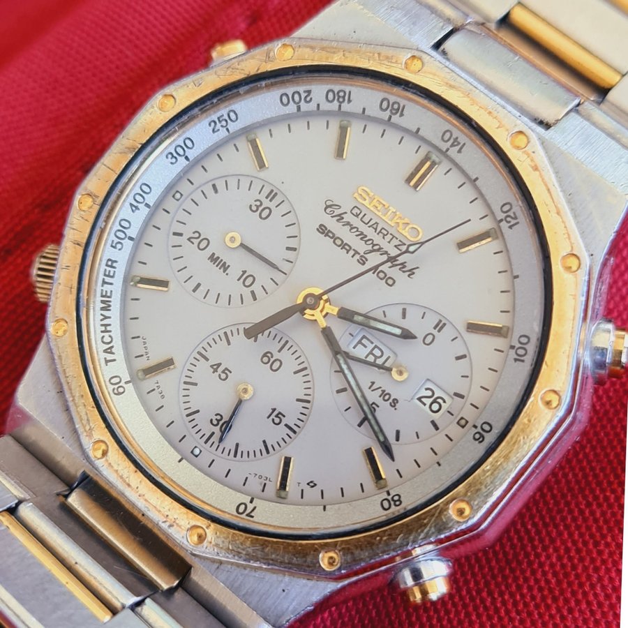 Seiko Chronograph Sports 100 Herrur Day Date