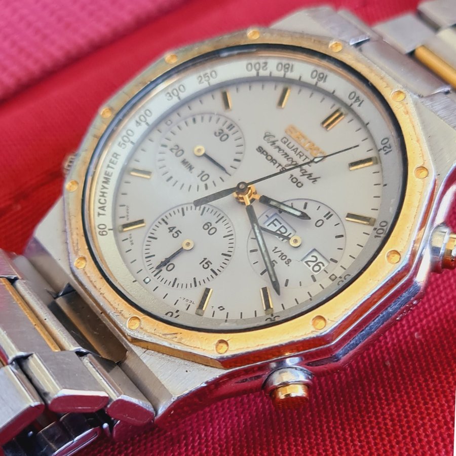 Seiko Chronograph Sports 100 Herrur Day Date