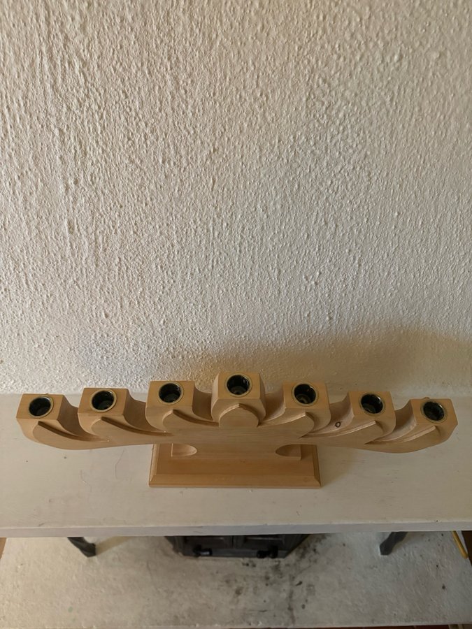 Trä ljusstake, 7 armar, Vintage ljusstake