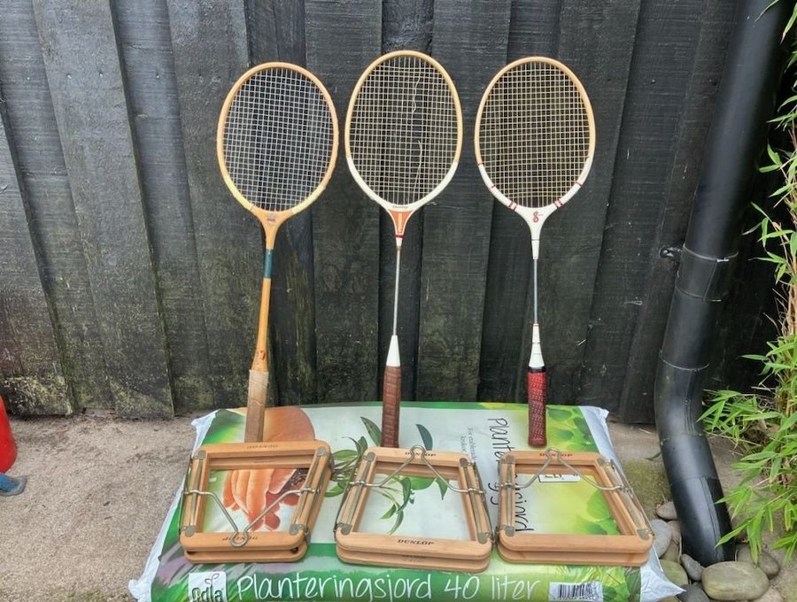 3 st vintage badmintonrackets