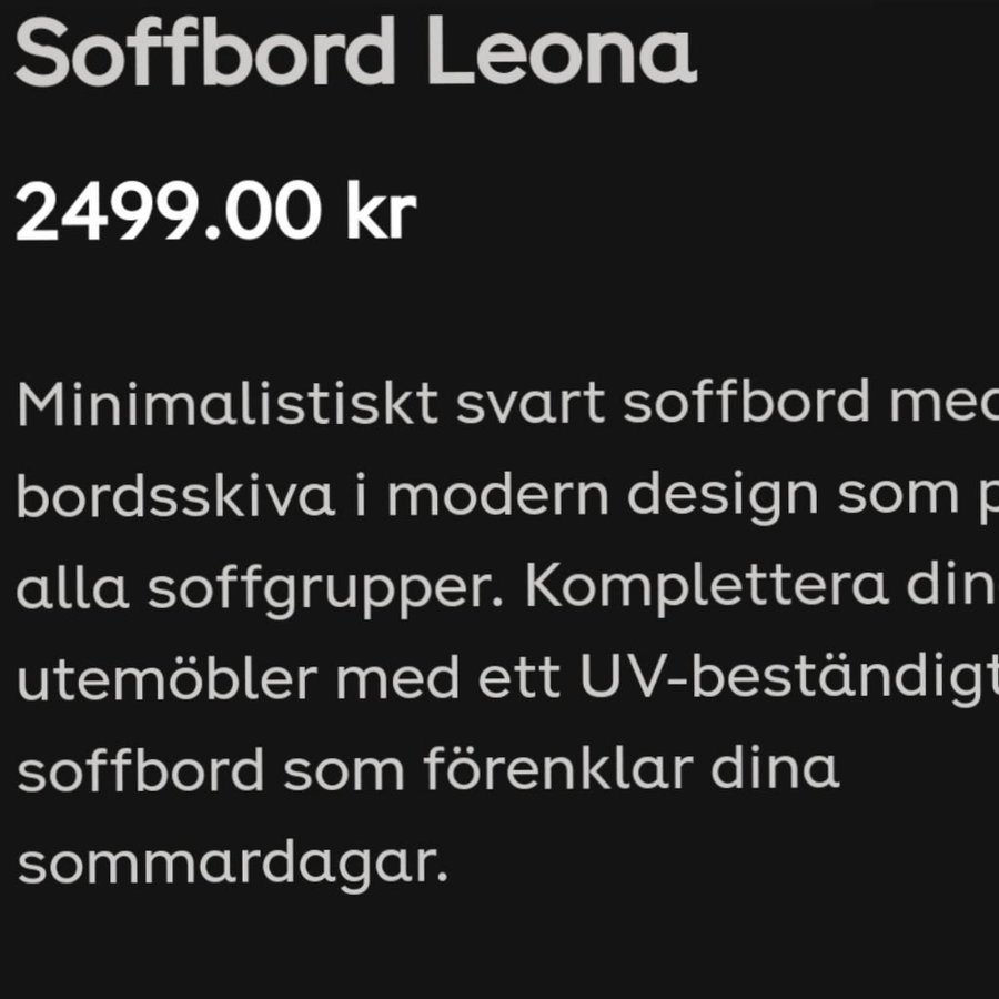 Soffbord Leona nypris 2499